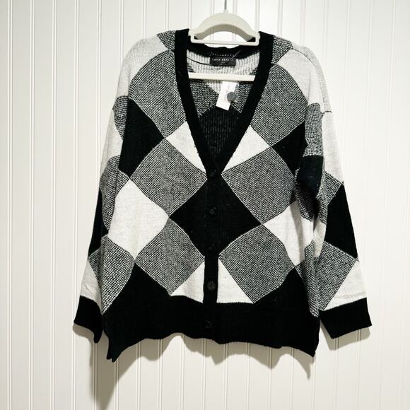 Lane Bryant Black White Plaid Cardigan Sweater NEW 14/16 - Picture 2 of 7